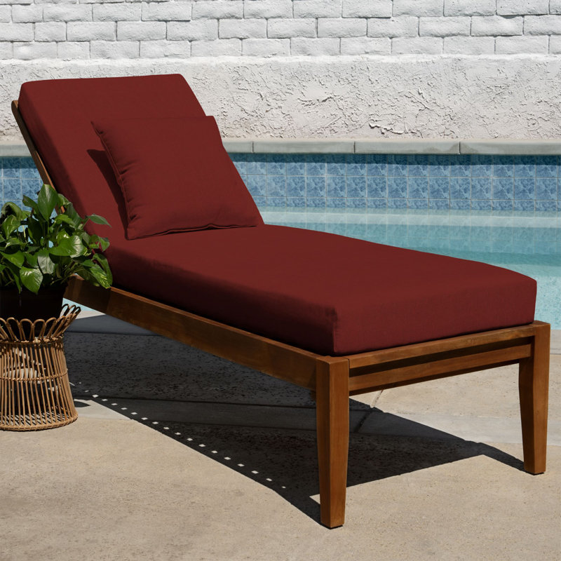 Meridian Outdoor Chaise Lounge Cushion – Weather-Resistant, Reversible, Plush Comfort, Russet, 73" L x 24" W