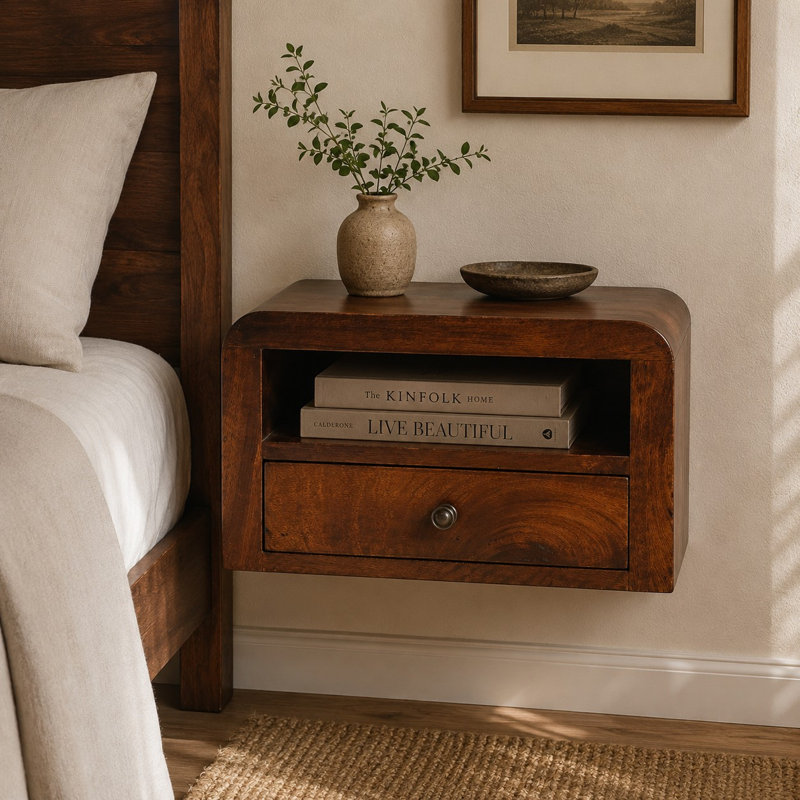 Chunky Chestnut Floating Bedside, Brown