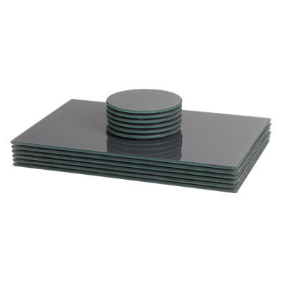 Harbour Housewares - Glass Placemats & Round Coasters Set