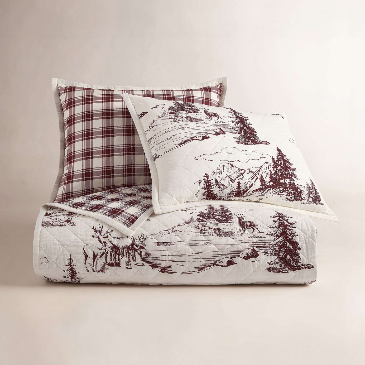 Jacinta Cotton Quilt Set, King Quilt + 2 King Shams