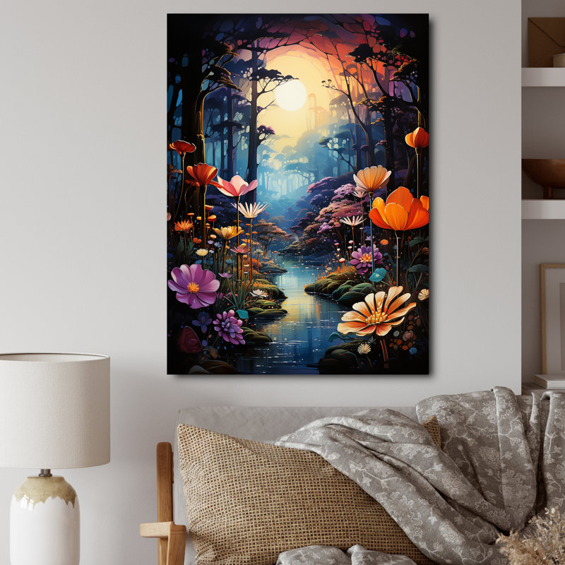Chromatics Rainbow Forest - impression, H 20 po x l 12 po x P 1 po, Toile tendue
