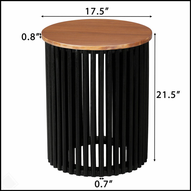 Table d'appoint en bois massif d'acacia avec plateau circulaire et base minimaliste, parfaite pour un décor moderne et naturel.