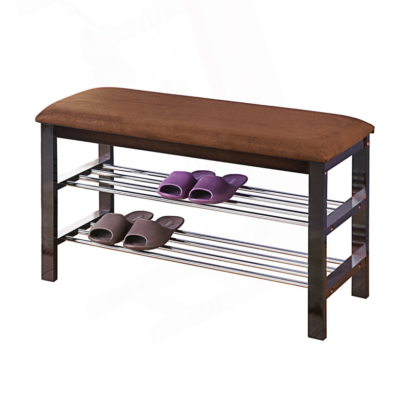 Metal Shoe Bench With Shelves