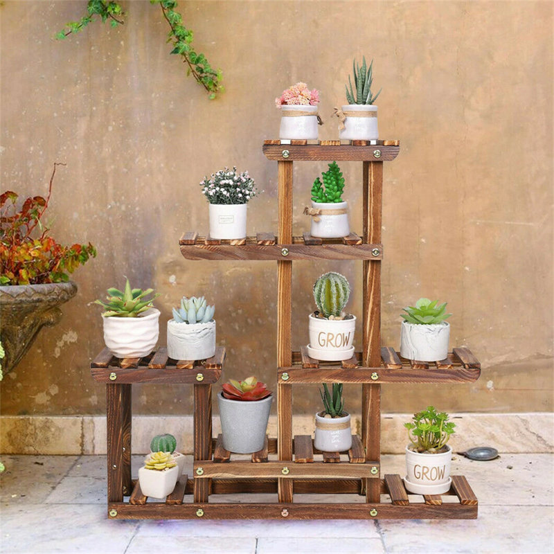 Support à plante en bois