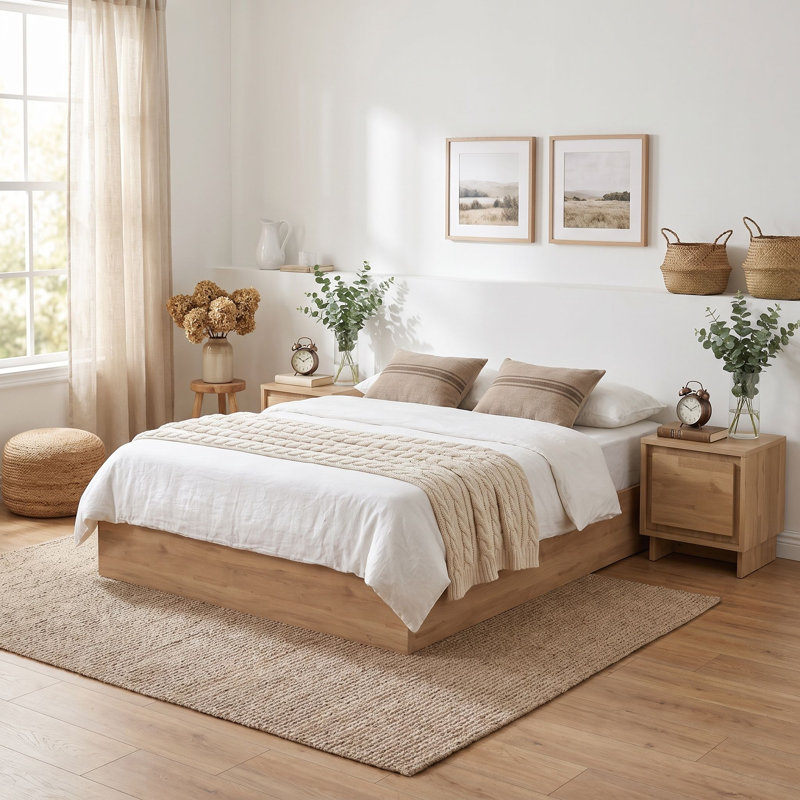 2 Piece Bedroom Set, Pale Oak, Full
