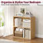 Étagère de rangement à 2 niveaux, bibliothèque ouverte de 23,7 pouces, unité de rangement de bibliothèque en bois autoportante, jaune-920324258-960838887