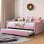 Lit de jour simple capitonné rembourré avec couchette - Canapé-lit en velours avec ports de chargement USB-1467937545