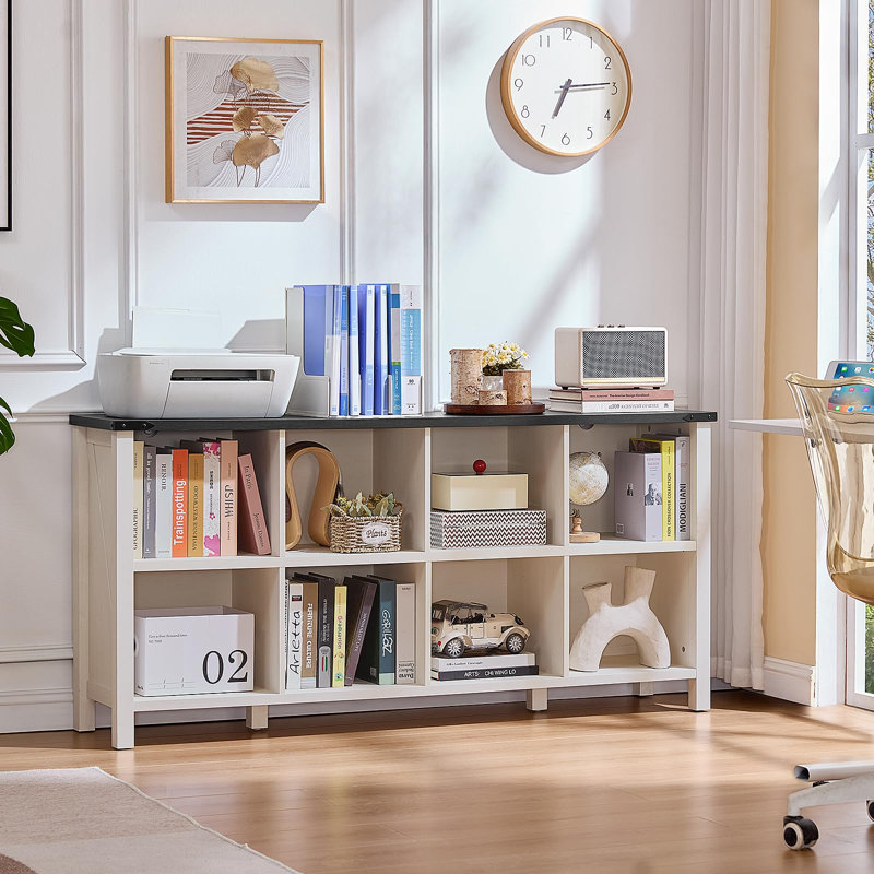 Bibliothèque de rangement Farmhouse, (2 tablettes) H 29,7 po x l 62 po x P 13,6 po, White