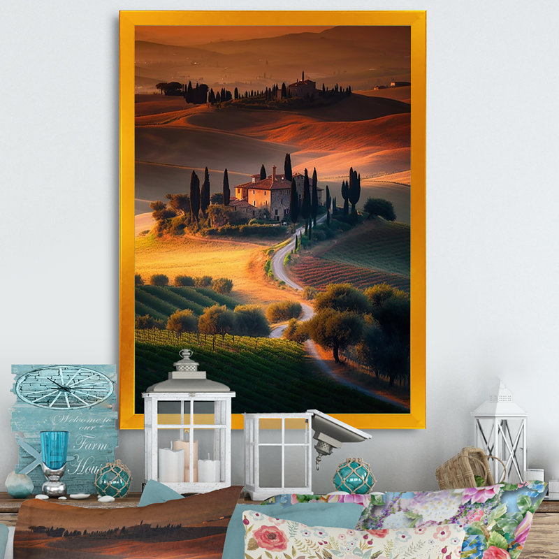 Italian Italian - reproduction sur toile, H 20 po x l 12 po x P 1 po, Encadrement doré