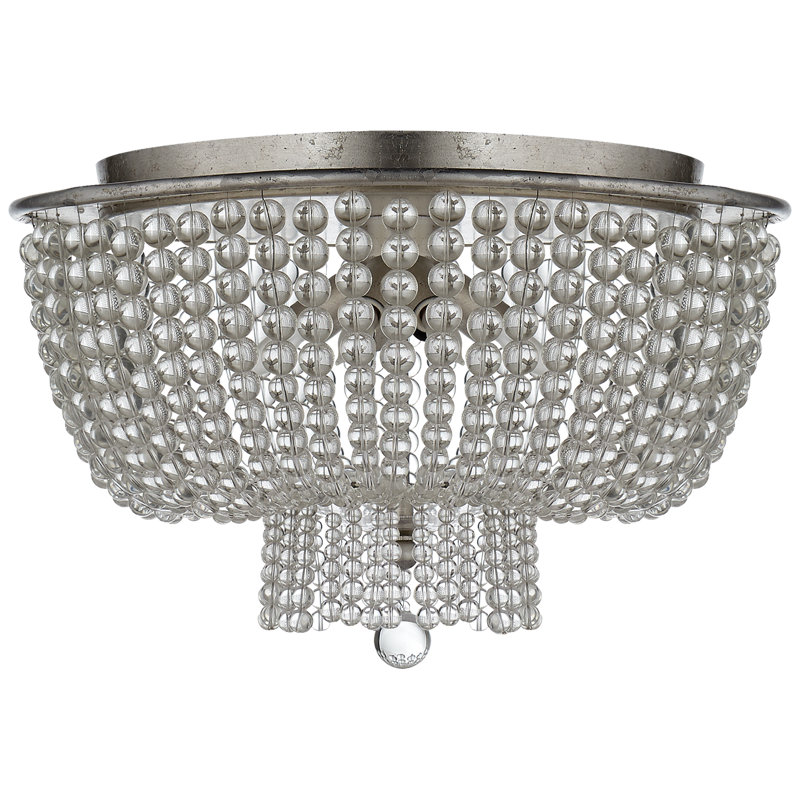 AERIN Jacqueline Flush Mount, Silver, Clear Glass