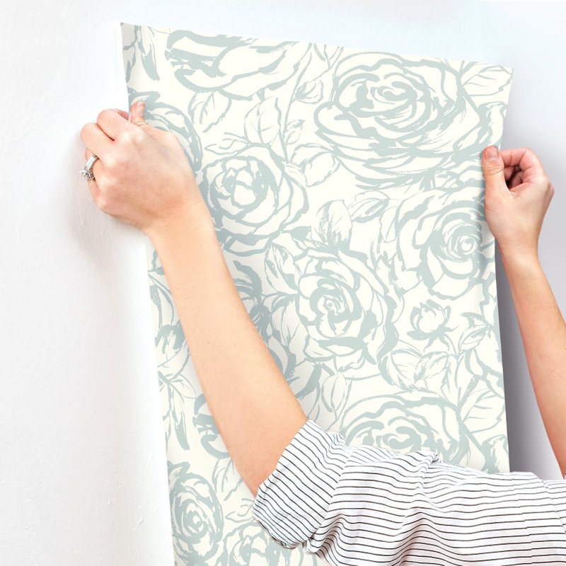 Nelda Black Rose Wallpaper, Blue