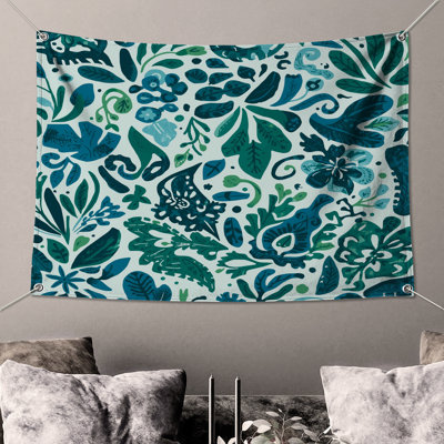 Floral Botanical Pattern Wall Tapestry - Leaves Wall Decor