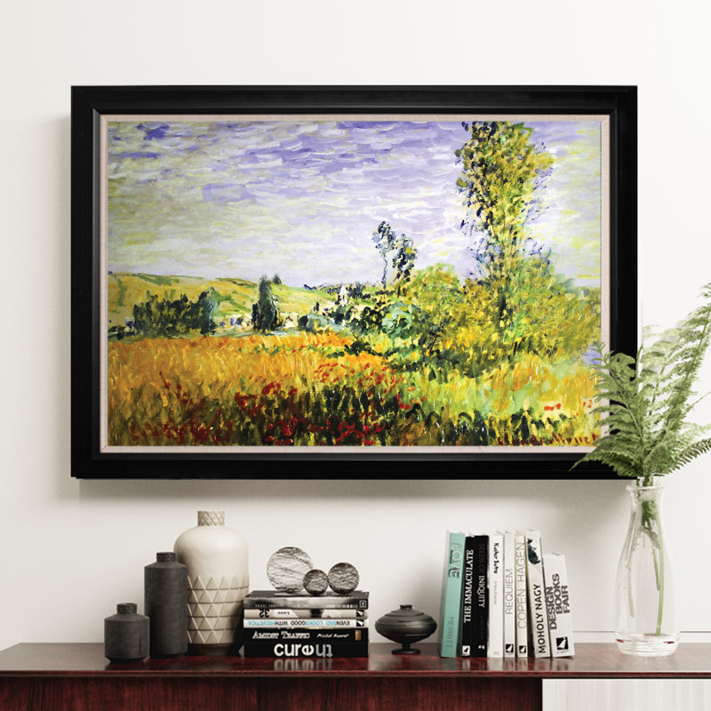 «Landscape at Vetheuil», reproduction de peinture à l'huile sur toile tendue