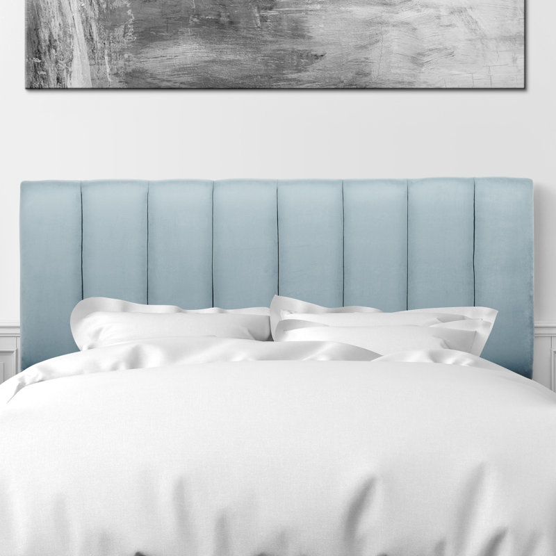 Tête de lit tapissier Telscombe, Bleu clair, Grand