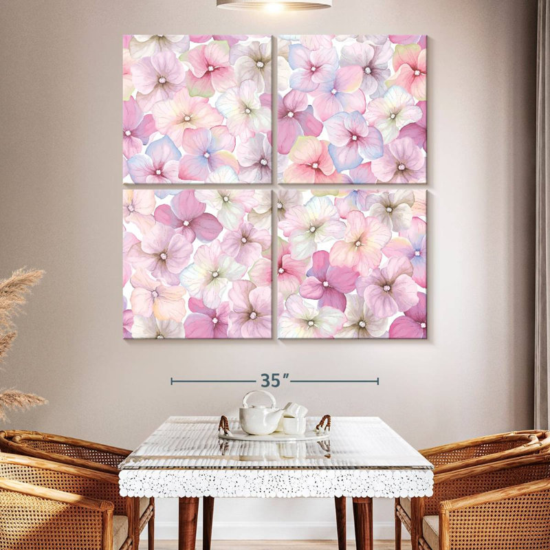 Harnek Gradient Pink Hydrangeas, 50" H x 50" W