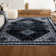 Dalyan Geometric Medallions Machine-Washable Navy/Light Gray Rug