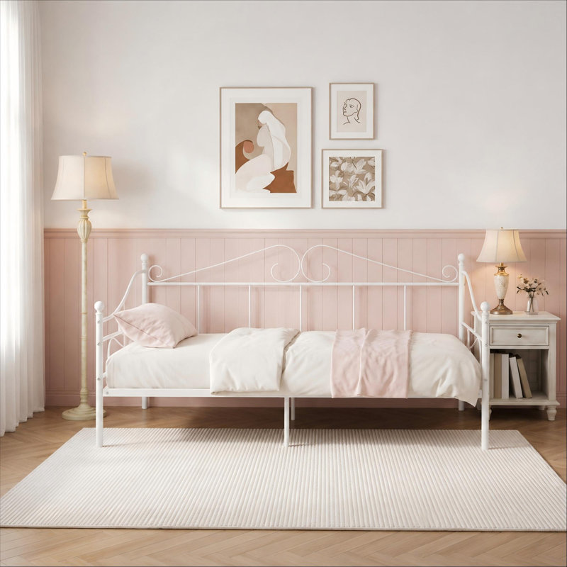 Claribel Metal Daybed, White, English UK Single (90cm x 190 cm)