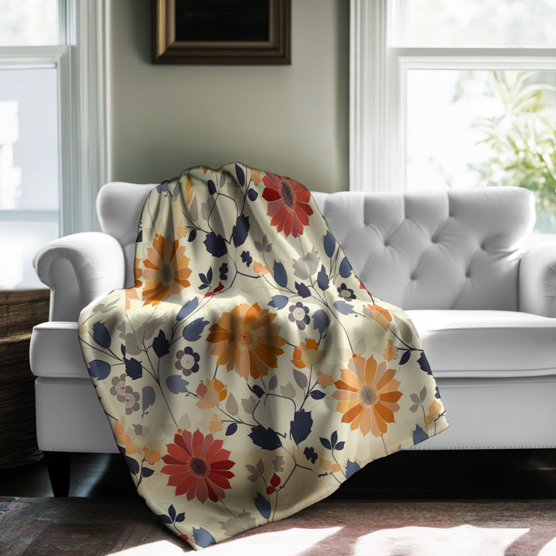 Motif de carrelage d'époque - couverture en sherpa de qualité supérieure 1 pièce, Grand lit