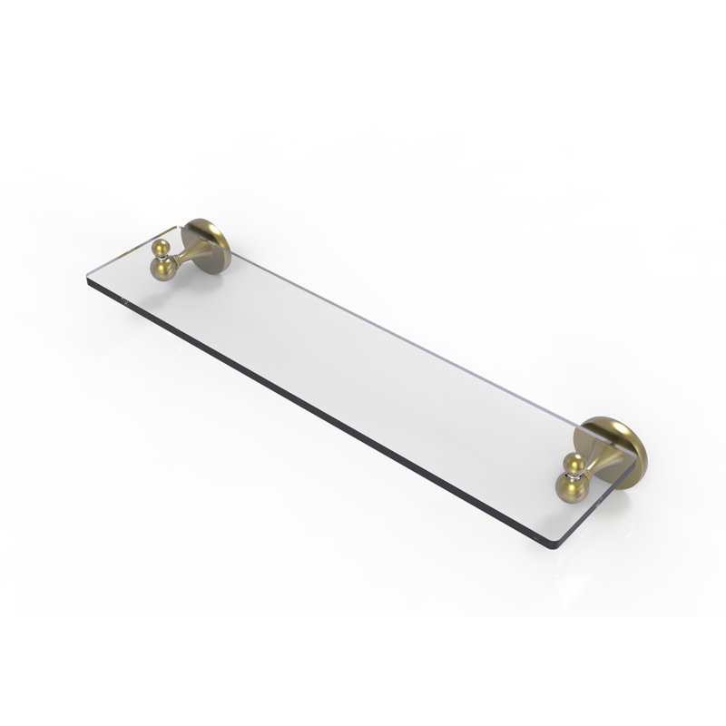 Godoy Industrial Pipe Shelves, Satin Brass, 16 Inch