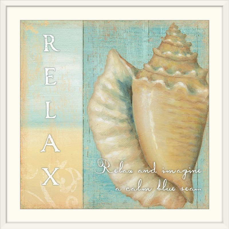 « quote i », reproduction d’impression brissonnet, Soft Beach, H 38 po x l 38 po x P 1 po, Cadre blanc