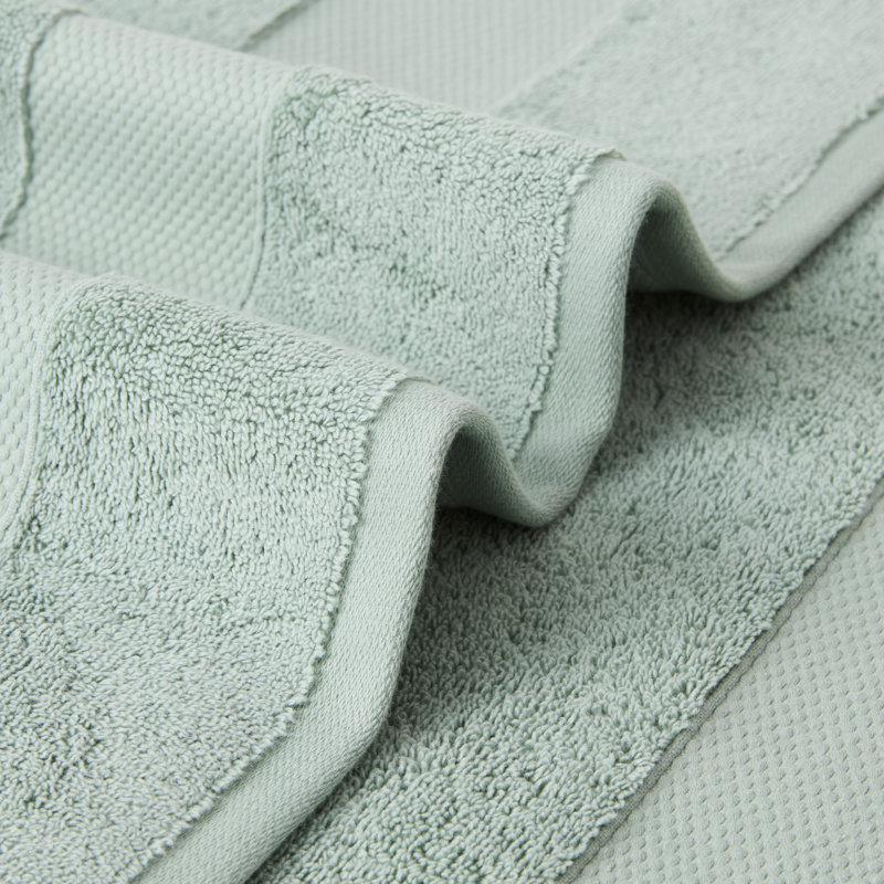 French Connection Solid Dobby Bath Sheets, Silt Green