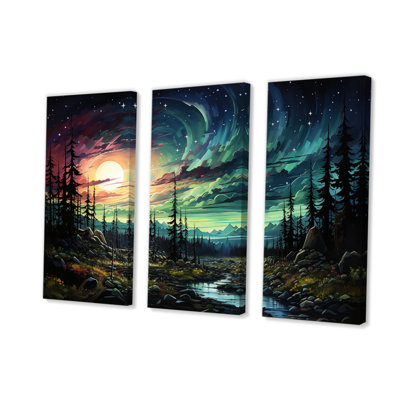 Aurora Borealis Emerald Embers I - ensemble de reproductions d'art mural
