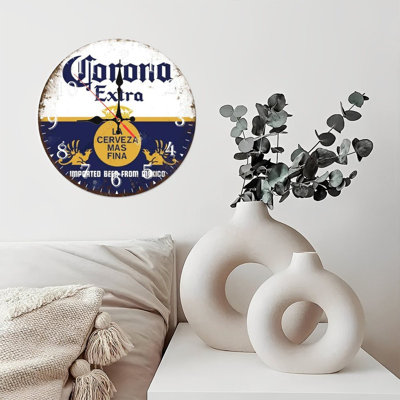 Horloge murale en bois 10 po, mouvement silencieux, à piles (piles AA non incluses), décor artistique, parfait pour les décorations
