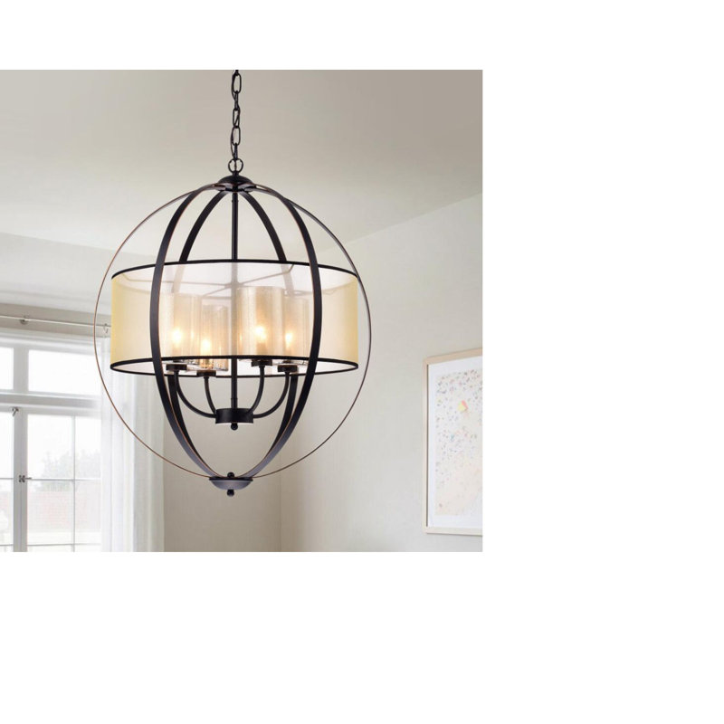 Lustre globe à 4 lumières de style bougie Mariela