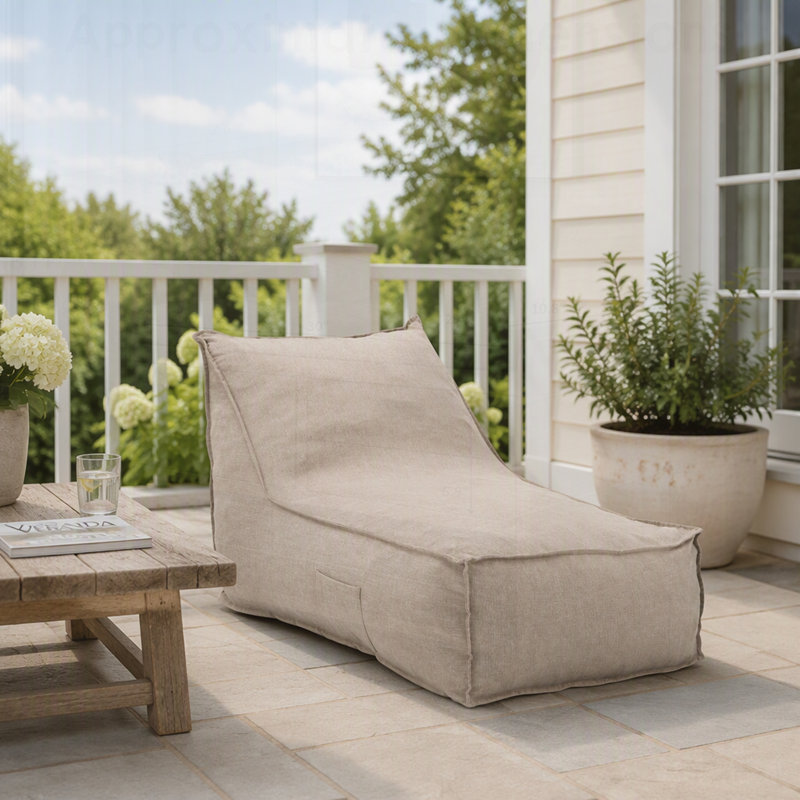 Pouf extérieur Perry, ensemble de 1 - Polyvalent, confortable et élégant pour une utilisation intérieure et extérieure, Beige