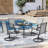 5 Piece Patio Dining Set, Outdoor Dining Table And Chairs Set For 4, 4 Swivel Chairs, 1 Iron Round Table With Adjustable Umbrella Hole, Patio Furniture Set For Deck, Backyard, Lawn, Poolside-327810803