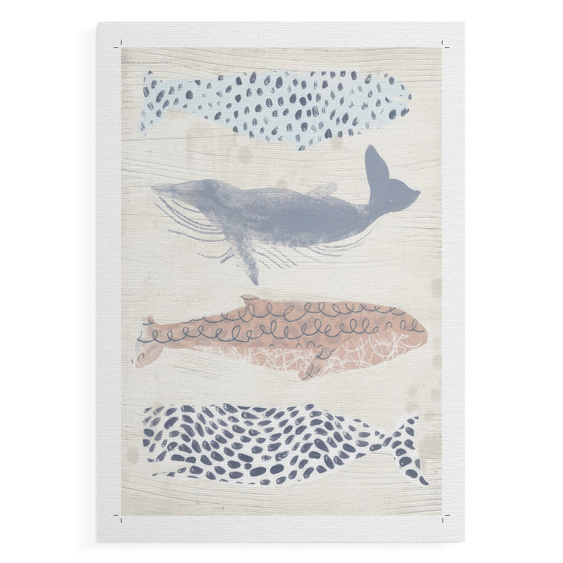 Patterned Whale Pod II -Canvas Print Only - NOT FRAMED, 36" H x 24" W