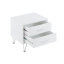 Table de chevet blanche à 2 tiroirs avec pieds en métal | Idée de cadeau-245541721