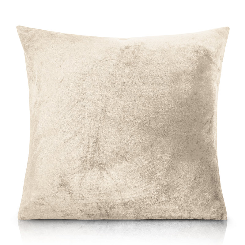 Aspire Homeware Square Plain Velvet Scatter Cushion Cover, Beige, Pack of 4