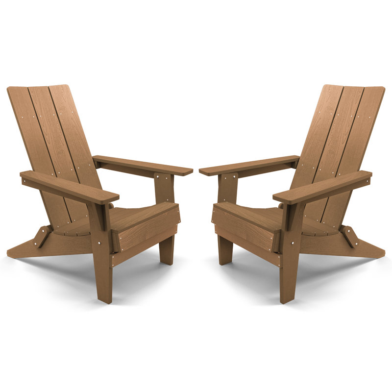 Allurine Foldable Outdoor Adirondack Chair, Brown