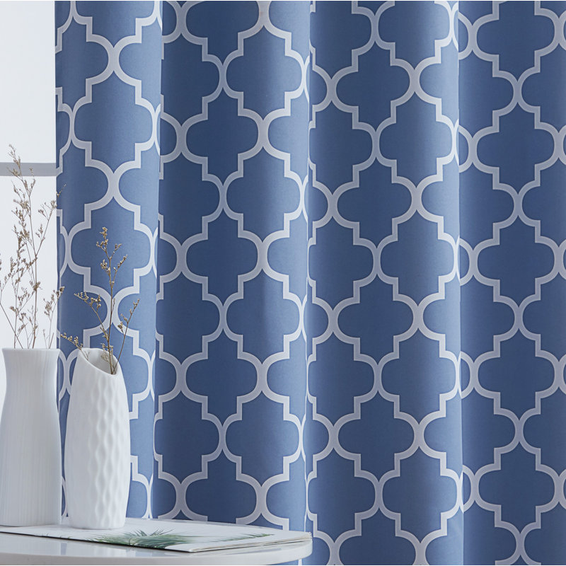 Alexuis Blackout Curtain Pair, 52" W x 96" L, Stone Blue