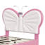 EU & UK Single Children's Butterfly Upholstered Bed with Reading Lights, Height-Adjustable Velvet & PU Headboard, Pink/Blue, 90x190/200cm-2126063572-2126063577