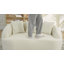 Causeuse incurvée 66 po à 2 places et 3 coussins en chenille compressée 66 po-129171796
