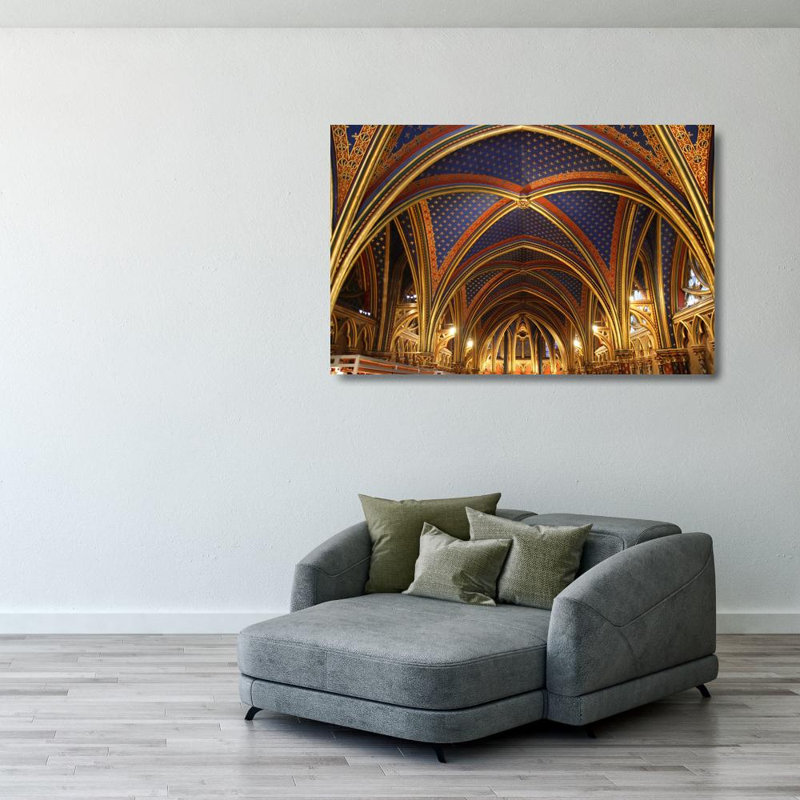 Sainte chapelle de plafond, Paris, H 26 po x l 40 po