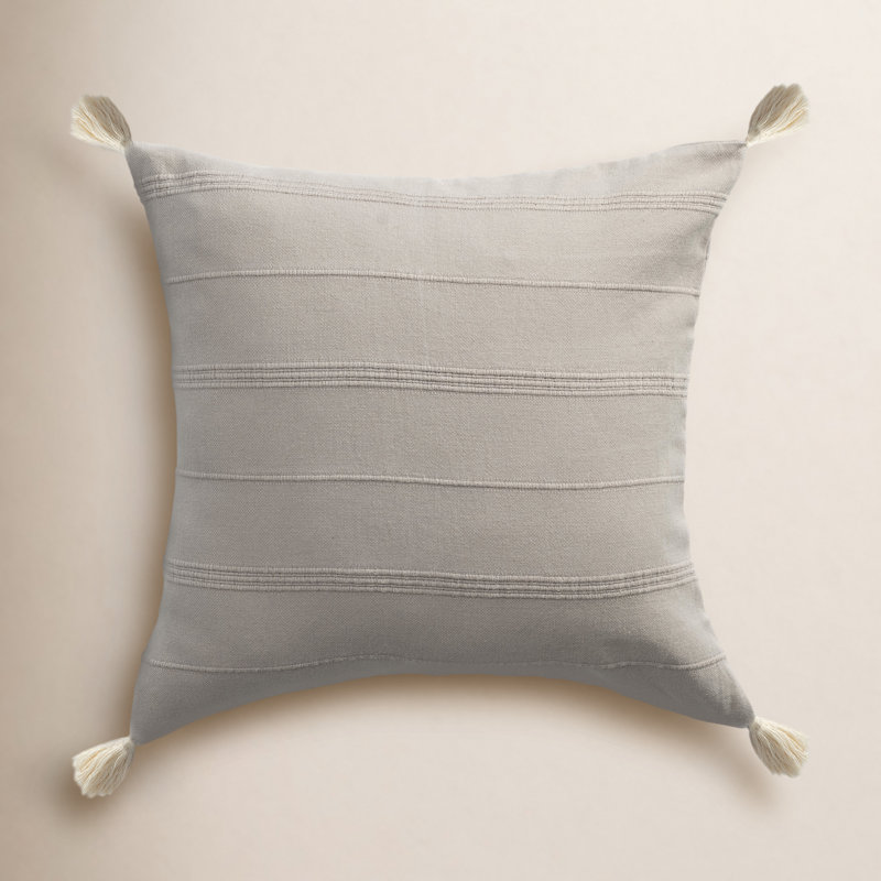 Housse de coussin Danica Farmhouse, Gris, Housse de coussin seulement - sans coussin