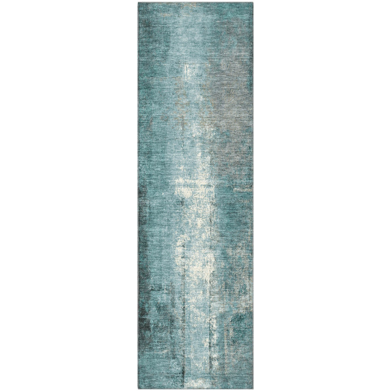 Premium Machine Washable Mouton AMF1980 Abstract Rug, Runner 2'3" x 7'6"