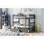 Lit superposé simple au-dessus de simple avec tiroirs de rangement et conception de lit convertible amovible, gris-1206720540-1206720541
