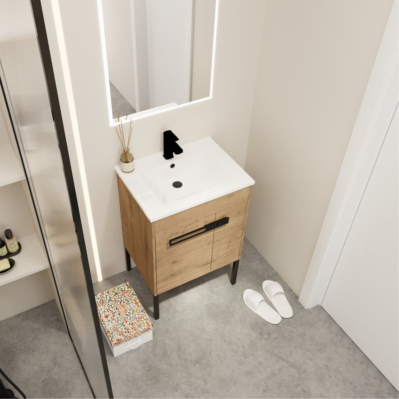 Meuble-lavabo 24 po avec lavabo, meuble-lavabo autoportant ou flottant 24 po optionnel, 24''
