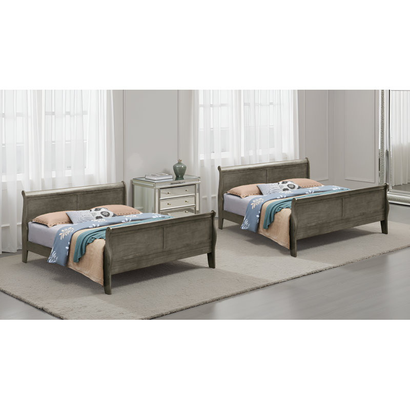 Ensemble de 2 lits-bateau Roskilde, Gris, Double