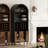 71"Farmhouse Arched Wine Bar Cabinet: Tall Arched Display Cabinet , Arch Black Cabinets &Coffee Bar, Whiskey Station With Wine Rack And Wine Glass Holder - Liquor Bars Cabinet For Living Dining Room-23821597
