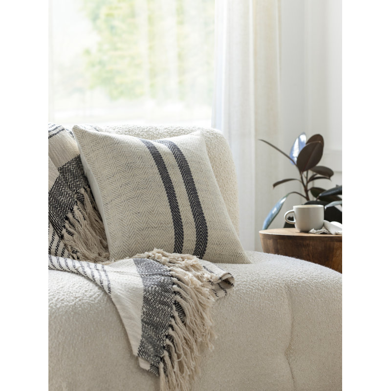 Brett 18" Beige and Light Brown Wool Blend Accent Pillow Set