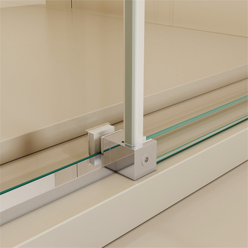Porte de douche coulissante simple demi-cadre l 56 à 60 po x H 74 po, Argent argent