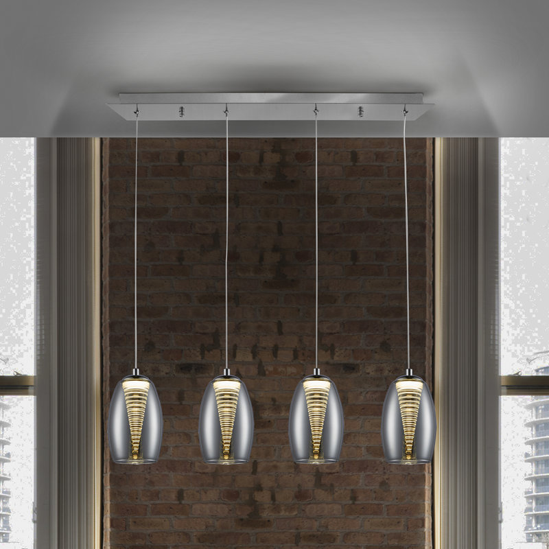 Boerner 4 - Light Chrome LED Kitchen Island Pendant
