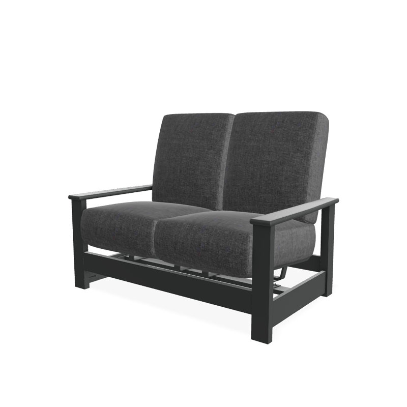 Leeward 56.5'' Wide Loveseat with Cushions, Graphite, Cast Slate Sunbrella® Plainweave