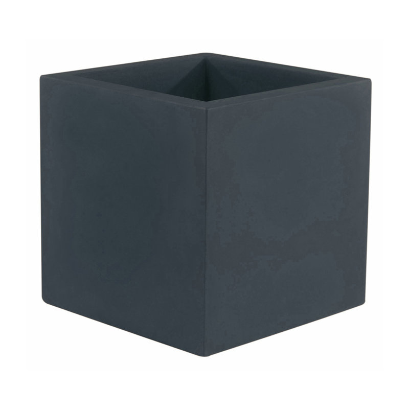 Nano Resin Pot Planter, 4" H x 4" W x 4" D, Anthracite