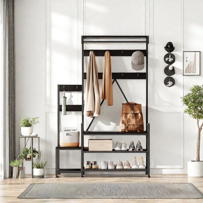 Hall Tree 113cm Wide, Black